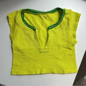 Urban Outfitters Yellow and Green Short Sleeve Tee